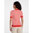thumbnail image 3 of Time and Tru Women's Striped Pointelle Sweater with Short Sleeves, Lightweight, Sizes XS – XXXL, 3 of 6