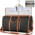 thumbnail image 1 of New Large PU Folding Suit Storage Bag Large Capacity Hand Luggage Bag Travel Bag Multi Function Black, 1 of 6