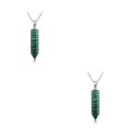 thumbnail image 3 of yingyy Hexagon Column Charm Exquisite Men Handmade Holiday Anniversary Hanging Pendants Pointed Colorful Crystal Chain Green 2Set, 3 of 6
