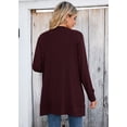 thumbnail image 7 of SHOWMALL Women Lightweight Cardigan Long Sleeve Button Down V Neck Casual Lightweight Knit Sweater Open Front Cardigan, US Size Small, Burgundy, 7 of 7