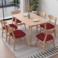 thumbnail image 6 of Red and Black Plaid Seat Covers for Dining Room Chairs Set Of 4,Stretch Printed Washable Chair Seat Cover with Elastic Ties and Button,Removable Waterproof Couch Cushion Covers, 6 of 6
