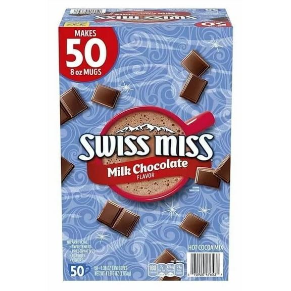 Swiss Miss Milk Chocolate Hot Cocoa Mix Packets (50 Count) - 2 Pack