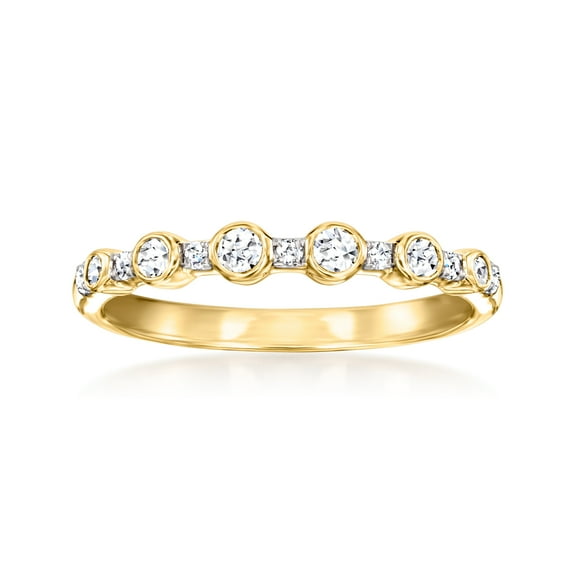 Ross-Simons 0.25 ct. t.w. Bezel-Set Lab-Grown Diamond Ring in 18kt Gold Over Sterling, Women's, Adult