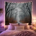 thumbnail image 2 of Misty Autumn Forest Pathway with Fallen Leaves Moody Boho for Nature Lovers, Forest Wall Art Decor, Thanksgiving Gift Tapestry Wall Hanging for Bedroom and Living Room, 2 of 7