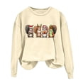 thumbnail image 4 of Fiaer Christmas Sweatshirts for Women Squirrel Christmas Pullover Xmas No Hooded Hoodie Cute Graphic Long Sleeve Plus Size Tops Beige M, 4 of 6