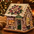 thumbnail image 4 of Rysoverian DIY Christmas Candy House Kit, Rhinestone Gingerbread House Ornament Handmade Holiday Tabletop Decoration Gift, 4 of 7