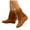 B-Brown, variant on Women's Suede Tassel Ankle Boots Round Toe Fringe Dress Short Booties Slip on Chunky Heel Winter Mocassins