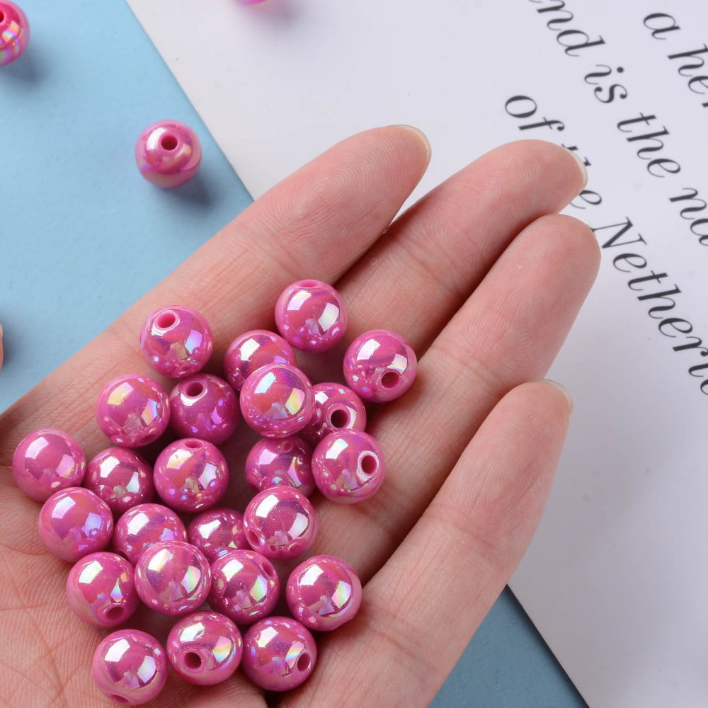 Opaque Acrylic Beads AB color Plated Round Camellia 10x9mm Hole: 2mm 940pcs/500g
