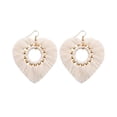 thumbnail image 1 of Pendientes colgantes perfecl con forma de corazón y borlas joyería para uso diario, 1 of 5