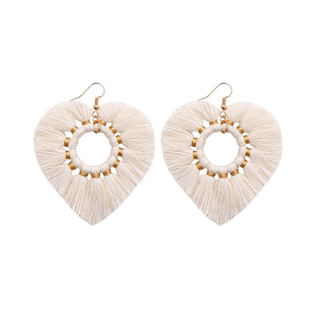 Pendientes colgantes perfecl con forma de corazón y borlas joyería para uso diario