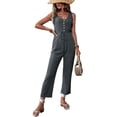 thumbnail image 1 of Elegantes de Verano para Mujer, Sin Mangas, con Cuello en U, Informales, de Pierna y Pantalones Largos 2025, Gris Oscuro, Talla L, 1 of 9