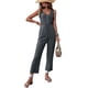 thumbnail image 1 of Elegantes de Verano para Mujer, Sin Mangas, con Cuello en U, Informales, de Pierna y Pantalones Largos 2025, Gris Oscuro, Talla L, 1 of 9