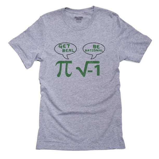 Hollywood Thread - Get Real Be Rational Math Nerd Humor Men's Grey T-Shirt - Walmart.com