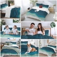 thumbnail image 6 of Teal Ocean Bedding 3 Piece Duvet Cover Set Twin Size, Coastal Sea Moire Waves Abstract Ombre Art Soft Microfiber Comforter Cover with Zipper Closure & Pillowcases, Wrinkle & FadeResistant Quilt Cover, 6 of 9