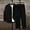 Black-C, variant on Men's 2 Piece Outfits Corduroy Casual Long Sleeve Shirt Pant Sets Fall Fashion Tracksuits Beige