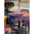 thumbnail image 6 of Square Outdoor Tablecloth with Umbrella Hole Summer Beach Outside Table Cloth Waterproof Patio Table Cover Boat Gradient Orange Sunset Natural Scenery Zipper Tablecloths for Picnic Camping 60x60 Inch, 6 of 8