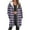 Purple, variant on Dasayo Blue Coat for Women Thermal Fleece Long Zip up Plaid Drawstring Coats Jackets for Women Trendy L