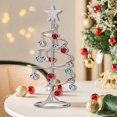 thumbnail image 1 of Tabletop Metal Christmas Tree Wrought Iron Ornament Display Stand Christmas Ornament 11 Inch Desktop Decorations Mini Xmas Tree, 1 of 5