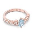 thumbnail image 3 of 1.25 Ct Natural Diamond Aquamarine Gemstone Sparkle Wedding Ring for Ladies Solid 14K Rose Gold Size 3.5 by Diamond-Capitals, 3 of 8