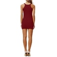 thumbnail image 5 of Kvture Womens Crewneck Sleeveless Mini Dresses Summer Fashion Party Prom Slim Fit Short Dress Wine, 5 of 5
