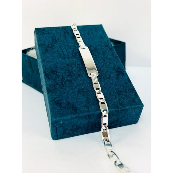 Kids Baby ID Bracelet Sterling Silver 6.25” / Valentino Link Baby Bracelet / Pulsera Para Niños en Plata Valentino Link / Regalos de Navidad