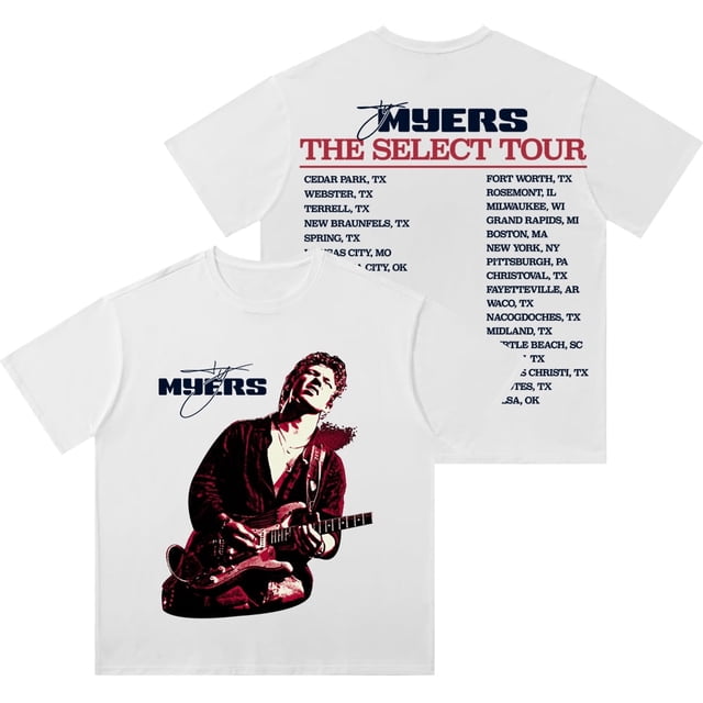 Ty Myers The Select Tour Photo Merch Vintage Wash Tee Verano Unisex Camisetas de algodón de manga corta