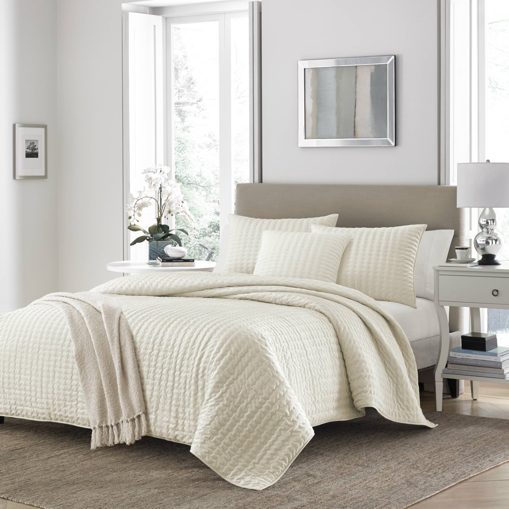 Stone Cottage Solid Beige Quilt Set, King