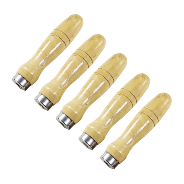 Minkissy 5Set Wooden Handle for File Ergonomic Khaki Hand Tools Planers Woodworking