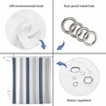thumbnail image 5 of Blue Gray Striped Waterproof Fabric Shower Curtain, Farmhouse Stripe Art Waterproof Fabric Shower Curtain for Bathroom Curtains Bathtubs Hotel Washable Shower Curtains with 12 Hooks Stall 48x72in, 5 of 8