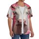 thumbnail image 2 of Balery Flower White Cow Camisa Casual de Manga Corta con Botones para Hombre, Texturizada, Estilo Cubano, para Playa, Verano-X-Large, 2 of 5
