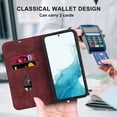 thumbnail image 4 of Nalacover Wallet Case for Samsung Galaxy S22,Built-in Magnet Compatible with Magsafe Charger,Premium PU Leather Magnetic Closure Flip Holder RFID Blocking Card Slot Anti-falling Phone Cover,Red, 4 of 6