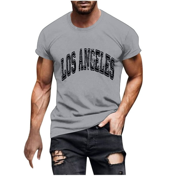 Camisetas de Manga Larga para Hombres Blusa de Cuello Redondo de Impresión Deportiva, Camiseta de Manga Corta de Moda para la Primavera Y Diaria