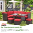 thumbnail image 5 of AECOJOY 7 Pcs Outdoor Rattan Sectional Sofa Couch with Dining Table and Protection Cover,Red&Beige, 5 of 8