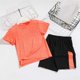 thumbnail image 4 of Odeerbi Niños Niñas Rápido Seco Running Outfit Set Color Sólido Camiseta Shorts Respirable Ropa Deportiva Atlética Para 2-13 Años, 4 of 9