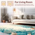 thumbnail image 2 of Flatwoven High Traffic Area Rug, Seaside Reef Abstract Coral Design, Non Slip, Stain Resistant, Washable Area Rugs for Living Room, Bedroom(Blue, 2X3), 2 of 8