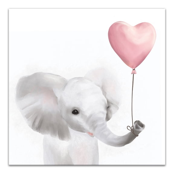 Creative Products Baby Elephant With Balloon 12x12 Canvas Wall Art