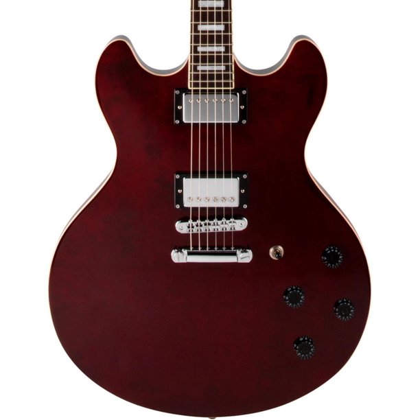 D Angelico Premier Series Dc With Stop Tail Piece Non F Hole Hollowbody Electric Guitar Transparent Wine Walmart Com