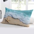 thumbnail image 5 of Teal Coastal Throw Pillow Covers, Summer Beach Starfish Nautical Seaside Soft Breathable Pillow Cases with Invisible Zipper for Sleeping, Body Pillowcases for Couch Bed Sofa Chair 24x36 Inches, 5 of 6