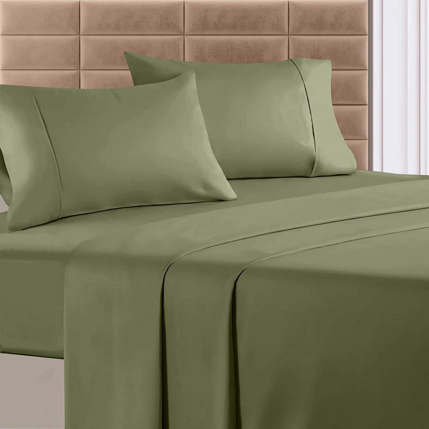 Feather & Stitch 100 Cotton Sheets Softest 4 Piece Queen Size Sheet