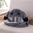 thumbnail image 4 of WORGEOUS Gorro de orejas de felpa Sombrero divertido Gorro de orejas de animales Gorro de airbag de hámster móvil para mujeres y niños (gris oscuro）, 4 of 8
