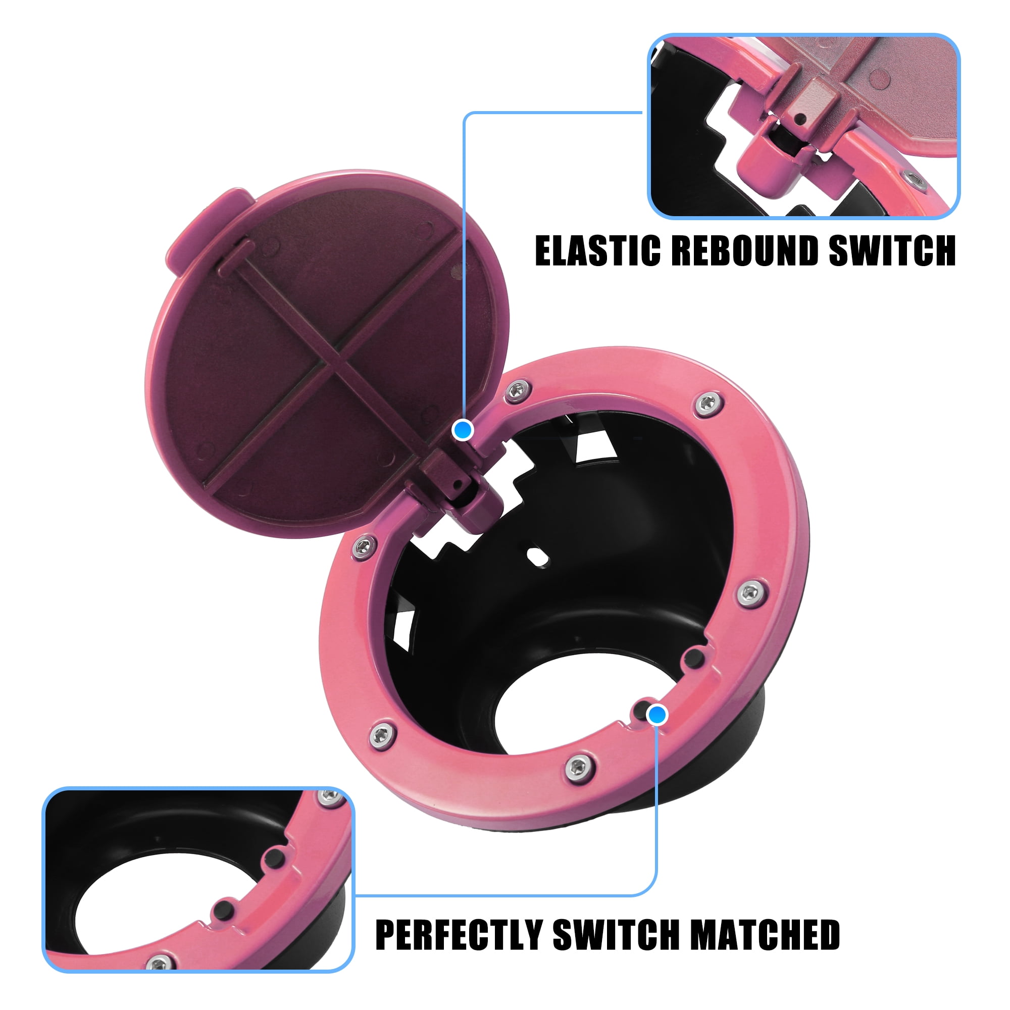 Pink Aluminum Alloy ABS Gas Fuel Tank Cap Cover for Jeep Wrangler 2007-2017 JK 2018 Locking Fuel Filler Cover Accessory