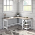 thumbnail image 2 of Pemberly Row Modern L Shaped Computer Desk in Shiplap Gray / White, 2 of 8