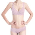 thumbnail image 2 of Chuancc Bralette Corset Bustier Bra For Women Bra And Panty 2 Piece 2 Pairs Lace Bra Bra Underwear Set Underwear Sets For Women Plus Size Lace Bralette Pink 34, 2 of 9