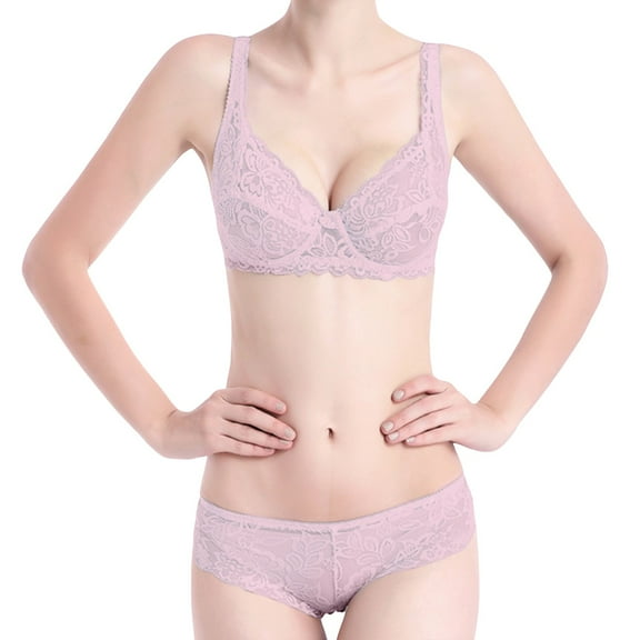 Underwire Lace Push Up Bras With Alluring Bikini Pan Ties & PU Shup Design