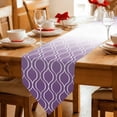 thumbnail image 2 of Table Runners 70 Inches Long, Moroccan Purple Cotton Linen Kitchen Dining Coffee Table Runner for Party Home Decor, Geometric Gradient Plaid Modern Tabletop Dresser Scarves Runner Decor 13x70 Inch, 2 of 9