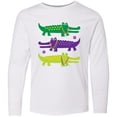 thumbnail image 3 of Inktastic Mardi Gras Holiday Alligators Long Sleeve Youth T-Shirt, 3 of 5