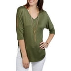 Faded Glory Women's Boho Inspired Bell Sleeve Peasant Top with Crochet ...