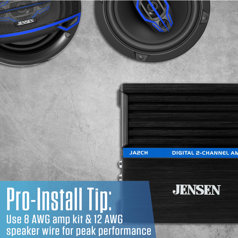 Jensen, Amplifier, 600W Peak, 80W RMS x2, Bridgeable - Walmart.com