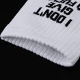 thumbnail image 3 of 1 Par Creative Mens Curse Printed Cotton White Crew Calcetines Novedad - No doy una mierda, Única - No doy una mierda, Única Sunnimix Calcetines del novio de la boda, 3 of 10