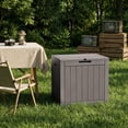 thumbnail image 3 of Joxxoaa 30 Gallon Resin Outdoor Storage Box & Patio Side Table for Balcony, Pool, Deck & Garden Accessories, Weather‑Resistant, Black/Brown, 3 of 6